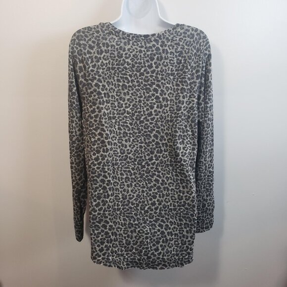 Grayson Threads Womens Gray Black Leopard Cheetah Long Sleeve Tunic Large L /B13 - Picture 5 of 7